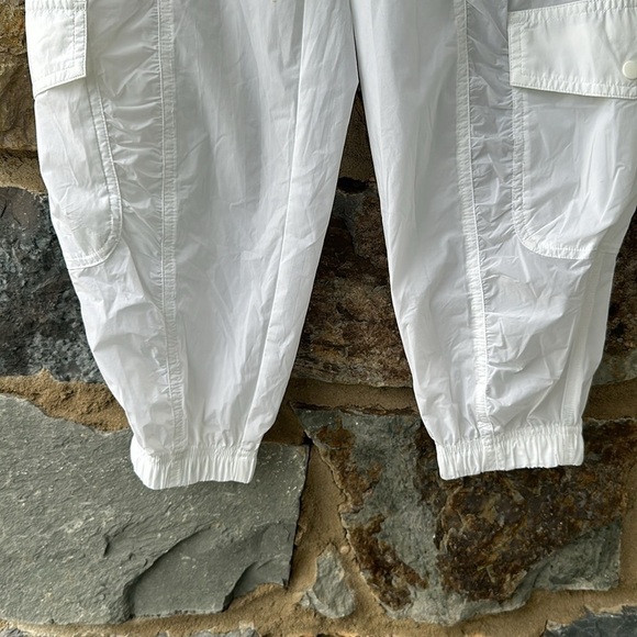 Athleta Womens Pants White Nylon Parachute Cargo Jogger Pull On Bottoms Size 0P - Picture 3 of 7